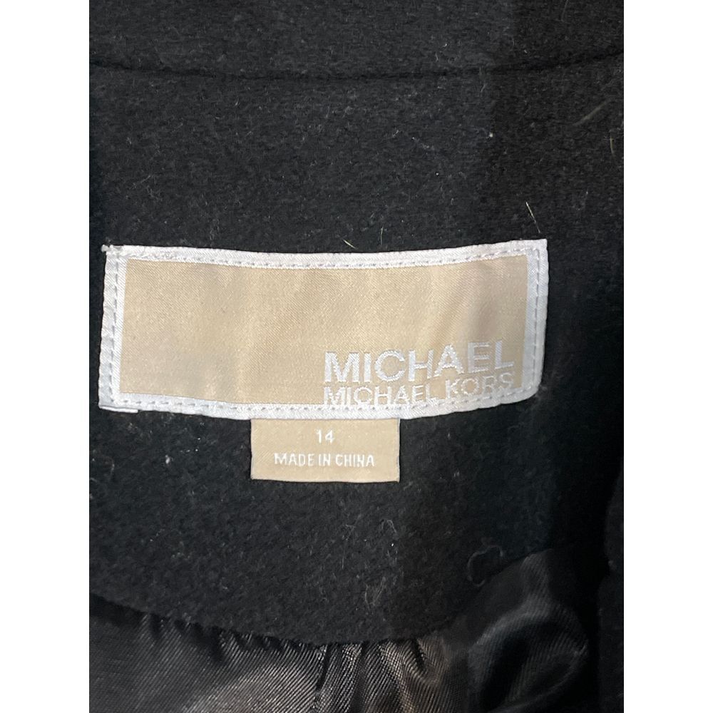 Michael Kors Black Double-Breasted Peacoat with‎ Gold Buttons size 14 B-221 - Picture 4 of 5